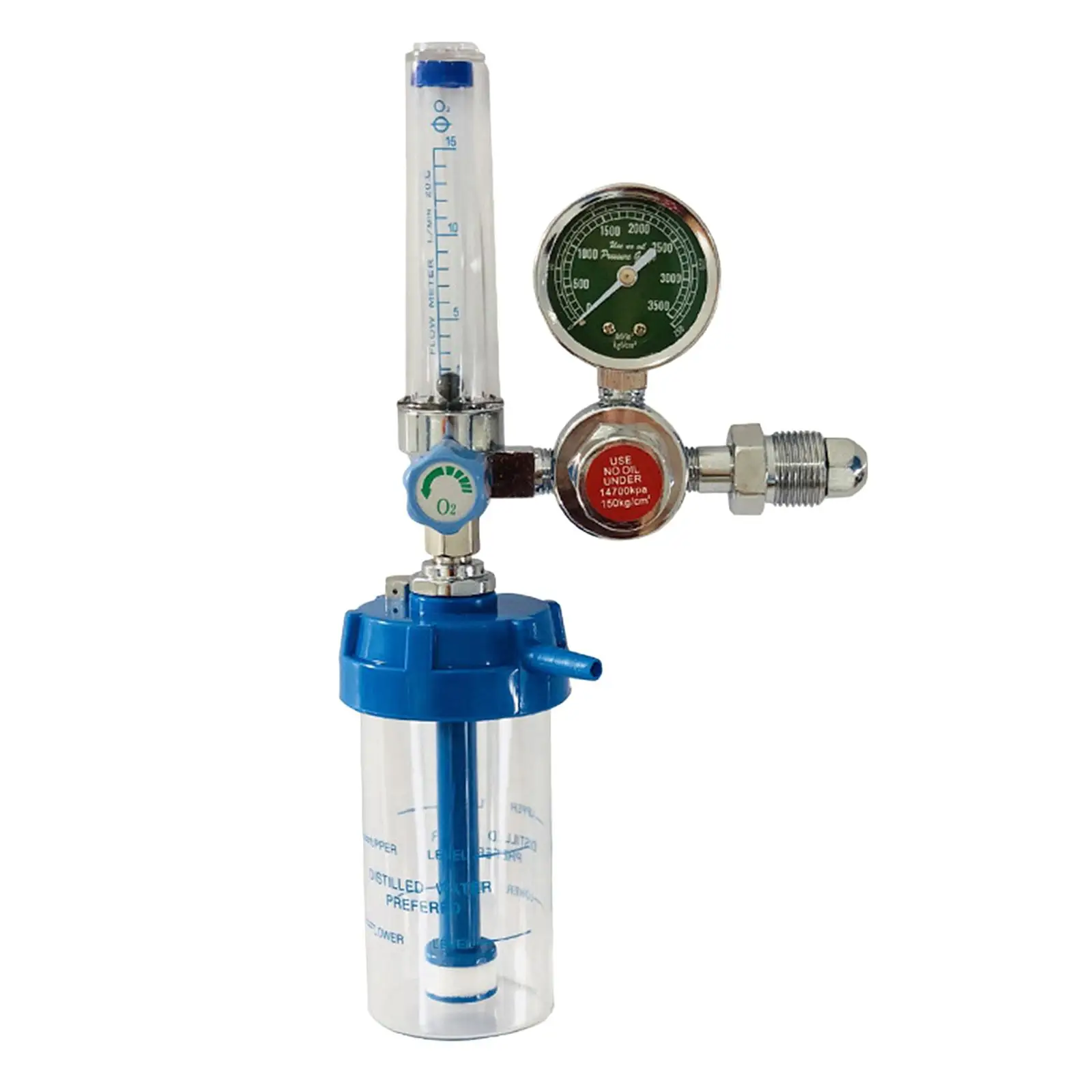 Buoy Type Oxygen Cylinder Pressure Reducing Valve Regulator Flowmeter Gauge Gas Flow Meter with Soft Nasal Oxygen Cannula