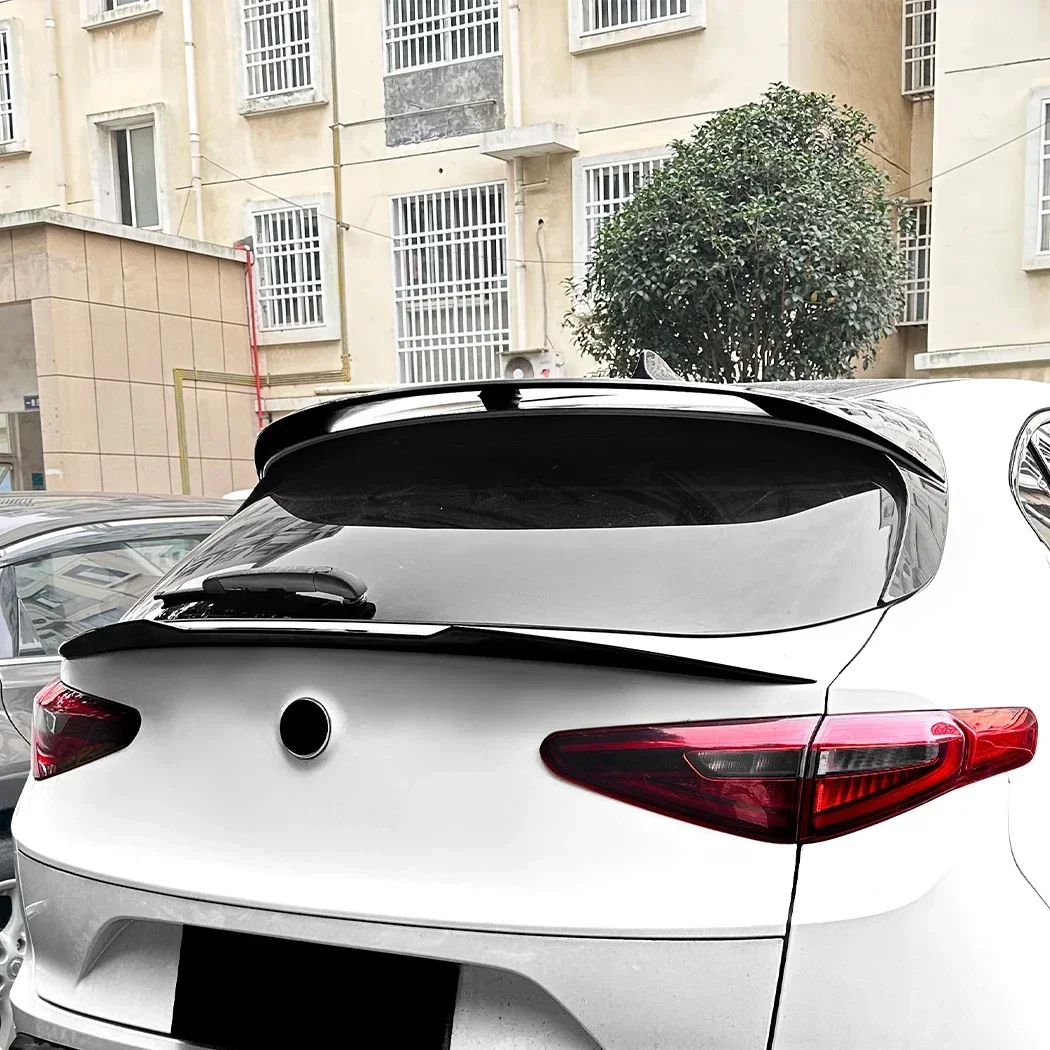 For Alfa Romeo Stelvio 2017+ Tail Wing Splitter Car Trunk Top Lip Wing Spoiler Fixed Wind Wing Body Exterior Guard Accessories