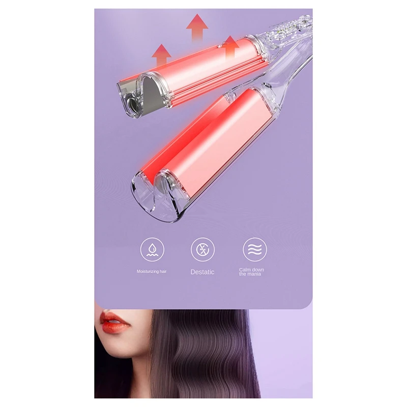 Modelador de cabelo de onda profunda 32mm ferro de ondulação de cabelo 5 temperatura ajustável aquecimento rápido friso modelador de ferro varinha-CLIM