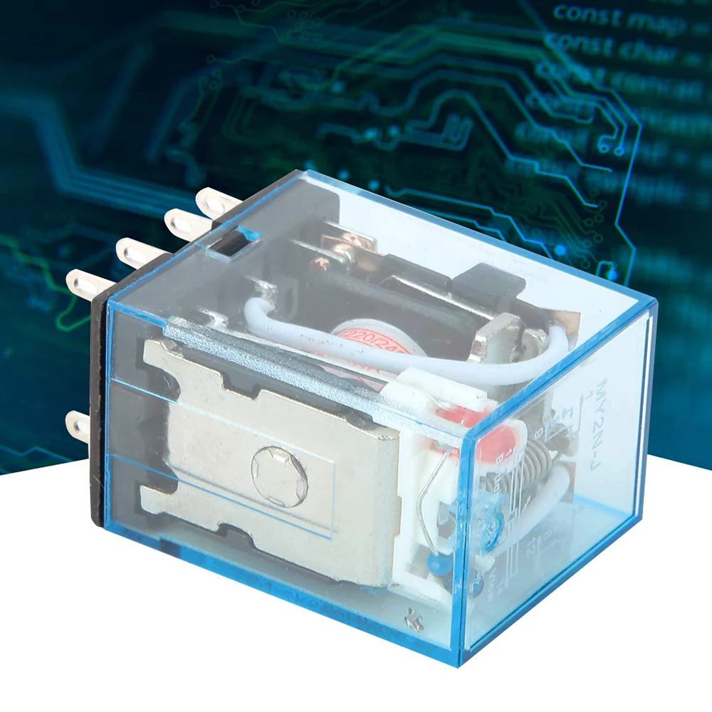 MY2N J 8 Pin Relay 240V AC Coil with Silver Contacts Large Load Capacity Transparent Case for Easy Observation