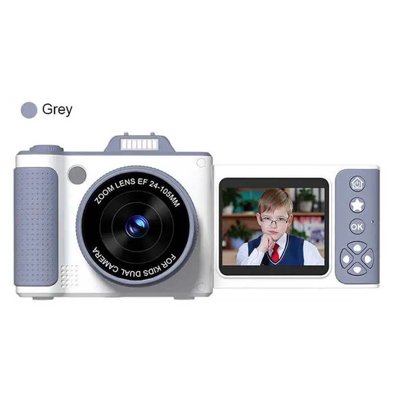 Cámara Digital para niños pequeños, cámara de vídeo HD para niños, diseño de cubierta volteante, juguetes educativos multifuncionales al aire libre para viajes