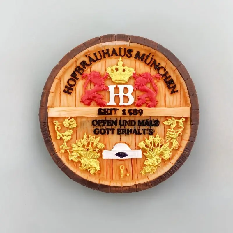 

Germany Munich Creative 3D Beer Oak Barrel Magnetic Fridge Magnet Cultural and Creative Travel Souvenir Home Decoration