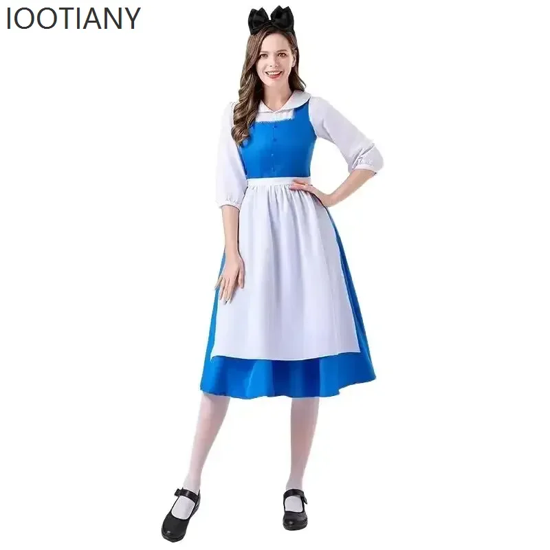 تأثيري أليس في بلاد العجائب خادمة زي لوليتا تأثيري حلي الأم وابنتها فستان مجموعة فستان حفلة عطلة مع رأس المئزر