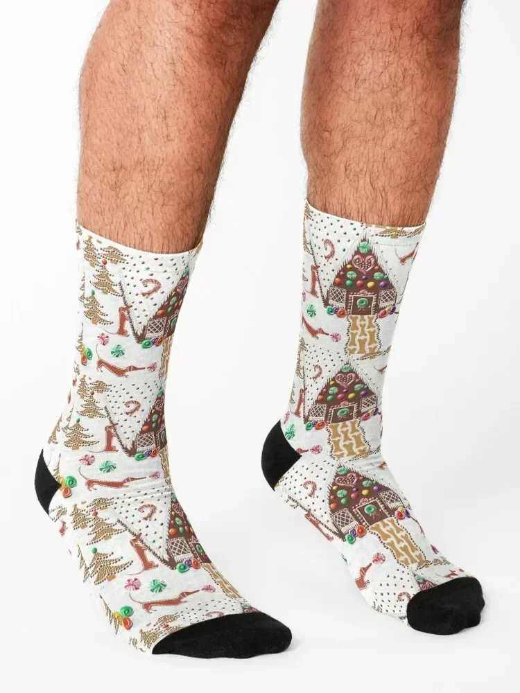 Gingerbread Dachshunds Socks Rugby happy compression fashionable Boy Socks Women's