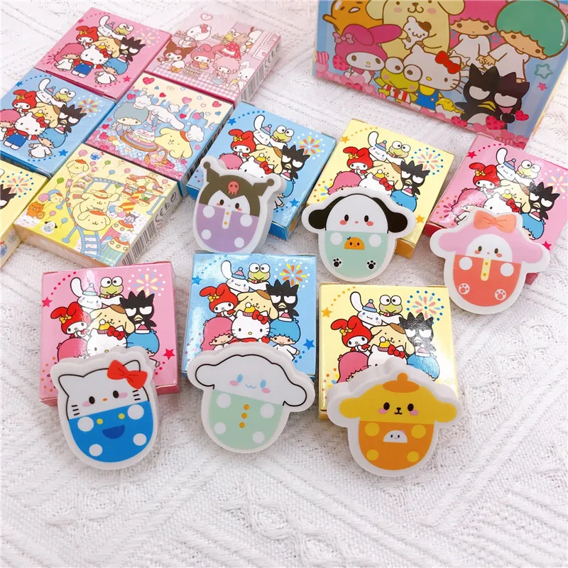 

Random 1pcs Sanrio Hello Kitty Melody Kuromi Cinnamoroll Anime Figures Eraser Student School Supplies Cartoon Stationery Gifts