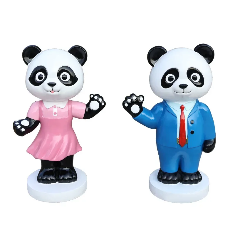 

Welcome, panda, ornaments, large, shopping malls, stores Internet celebrity clock in photos, decorations