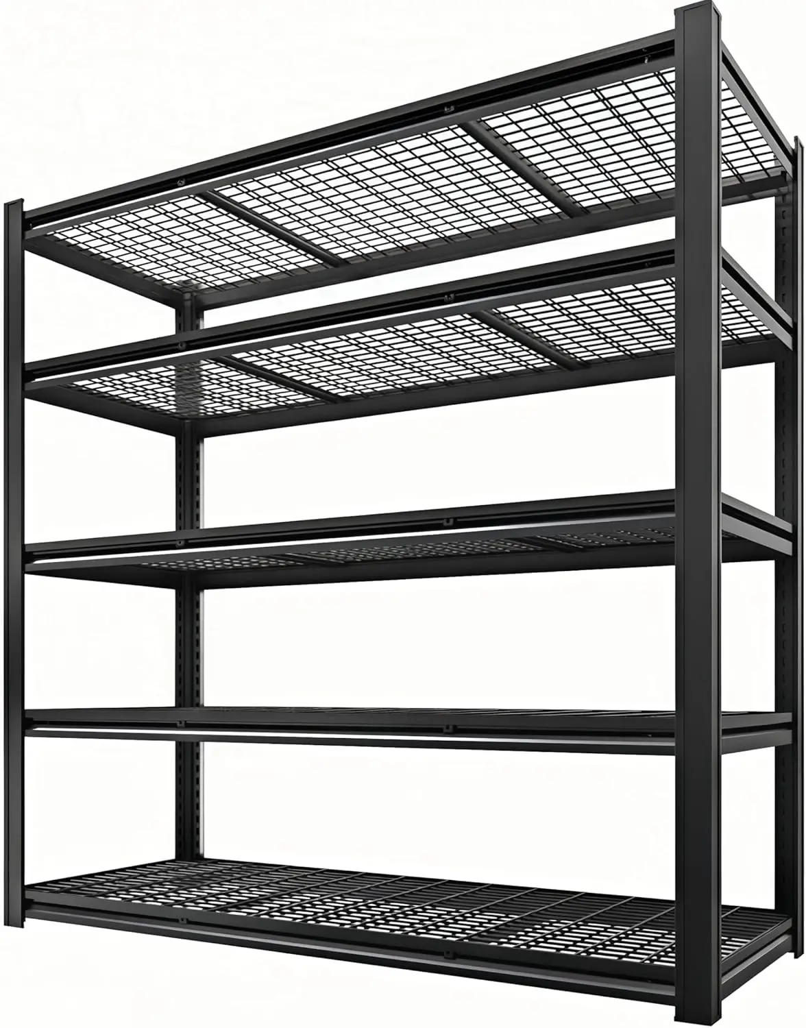 

5-ярусный регулируемый металлический стеллаж, сверхпрочная полка для хранения для гаража, кухни, подвала, черный цвет