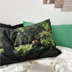 Ins Scenery Cushion Cover Soft Cotton Pillowcase Decorative Pillow Case Living Room Throw Pillow Cover 48x74cm