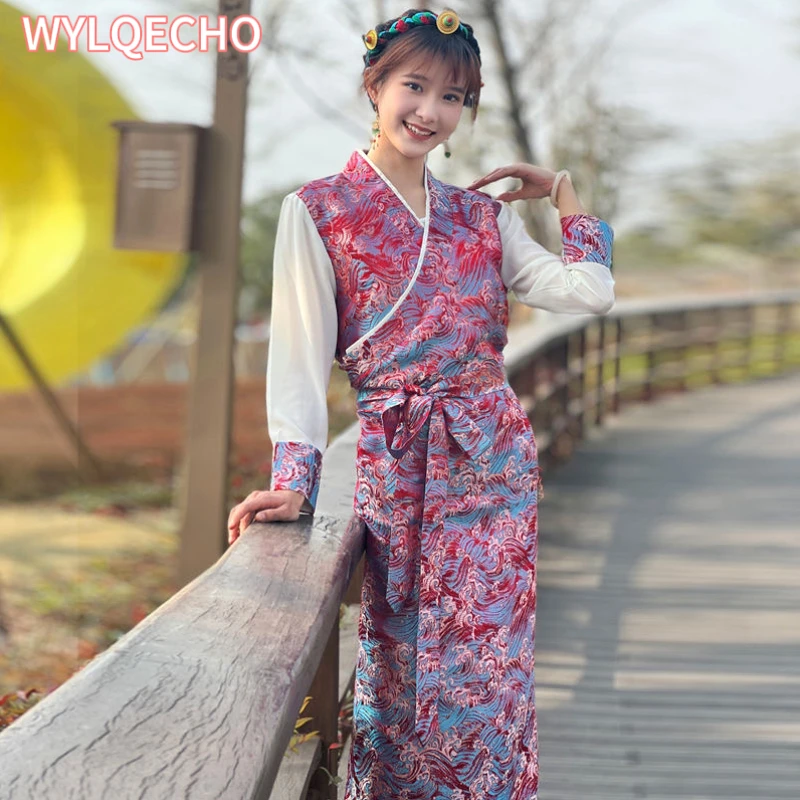 Chinese Tibetan Dress Women Robe Spring Tradition New