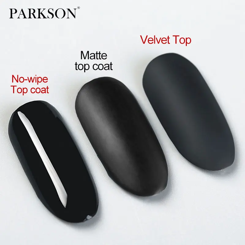 Parkson 10ml Top Coat in velluto opaco trasparente smalto Gel Semi permanente nudo LED UV Soak Off Fashion Glitter Hybrid Manicure