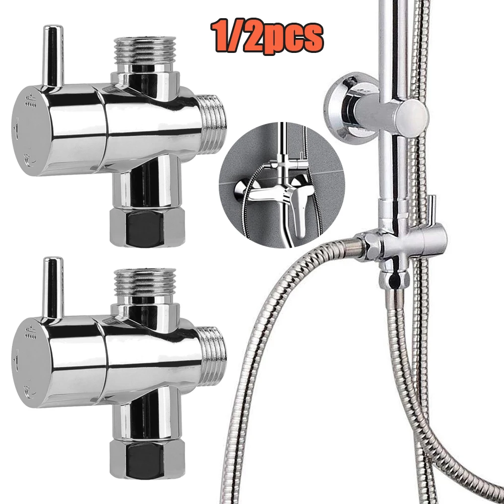 3 Way Shower Head Diverter Valve G1/2 Three Function Switch Adapter Connector Bathroom Shower Faucet Water Splitter Adapter