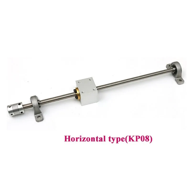 T8 Lead Screw Set Horizontal/Vertical Screw Rod Kit Pitch 2mm Lead 8mm Length 100mm-1000mm 3D Printer CNC Accessories