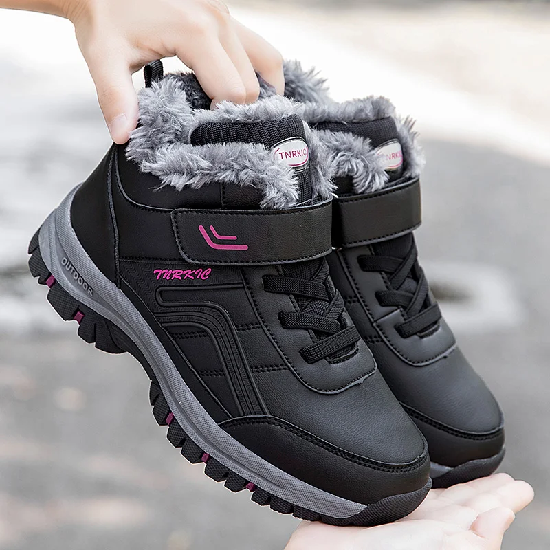 

Winter Boots for Men Women Waterproof PU Leather Warm Cotton Shoes Men Outdoor Walking Boots Non-slip Work High-top Casual Shoes