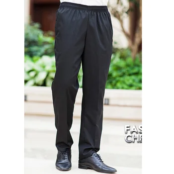 Cargohose für Herren, atmungsaktiv, für die Küche, Jogginghose, schwarze Kantinenkleidung, lockere elastische Taille, Hotel-Restaurant-Küche