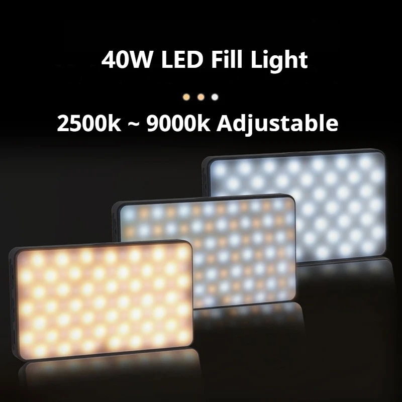 

LED 40W Full Color Fill Lights 4400 MAh Pocket Portable Photography Light for Live Broadcast Outdoor Photography Fill Light