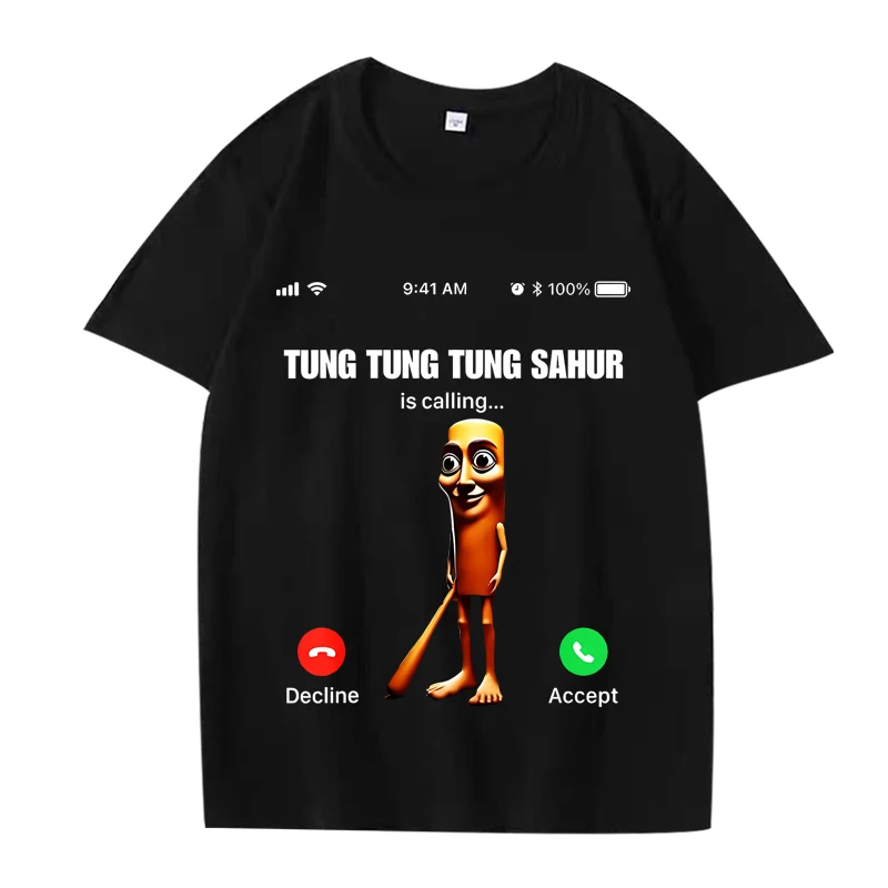 

Tung Tung Tung Sahur Italian Brainrot Meme T Shirt men women Oversized 100% Cotton graphics short sleeve Summer print Unisex tee
