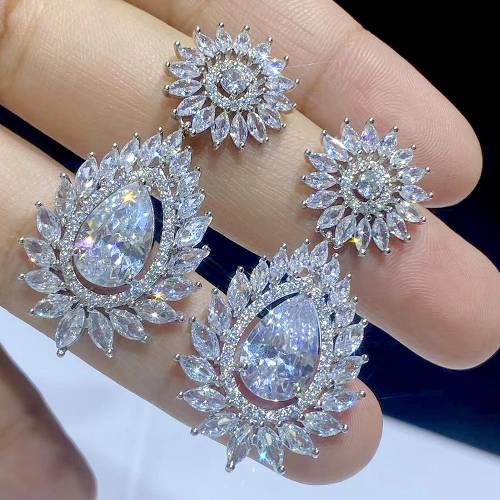 ASNORA Elegant Chandelier AAA+ Cubic Zirconia Long Big Crystal Bridal Dangle Drop Earring for Wedding Jewelry Bridesmaid Gifts