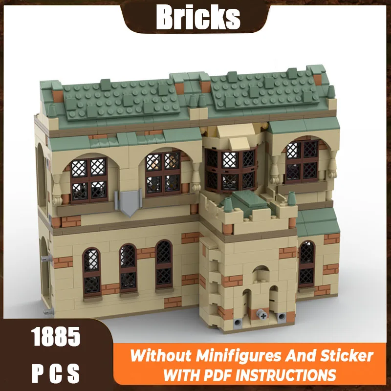 Modulares Schloss für Büro, Wohnheim, Haus, Küche, Bibliothek, Modellbausteine, MOC, Raum der Anforderung, Architektur-Sammlungsspielzeug