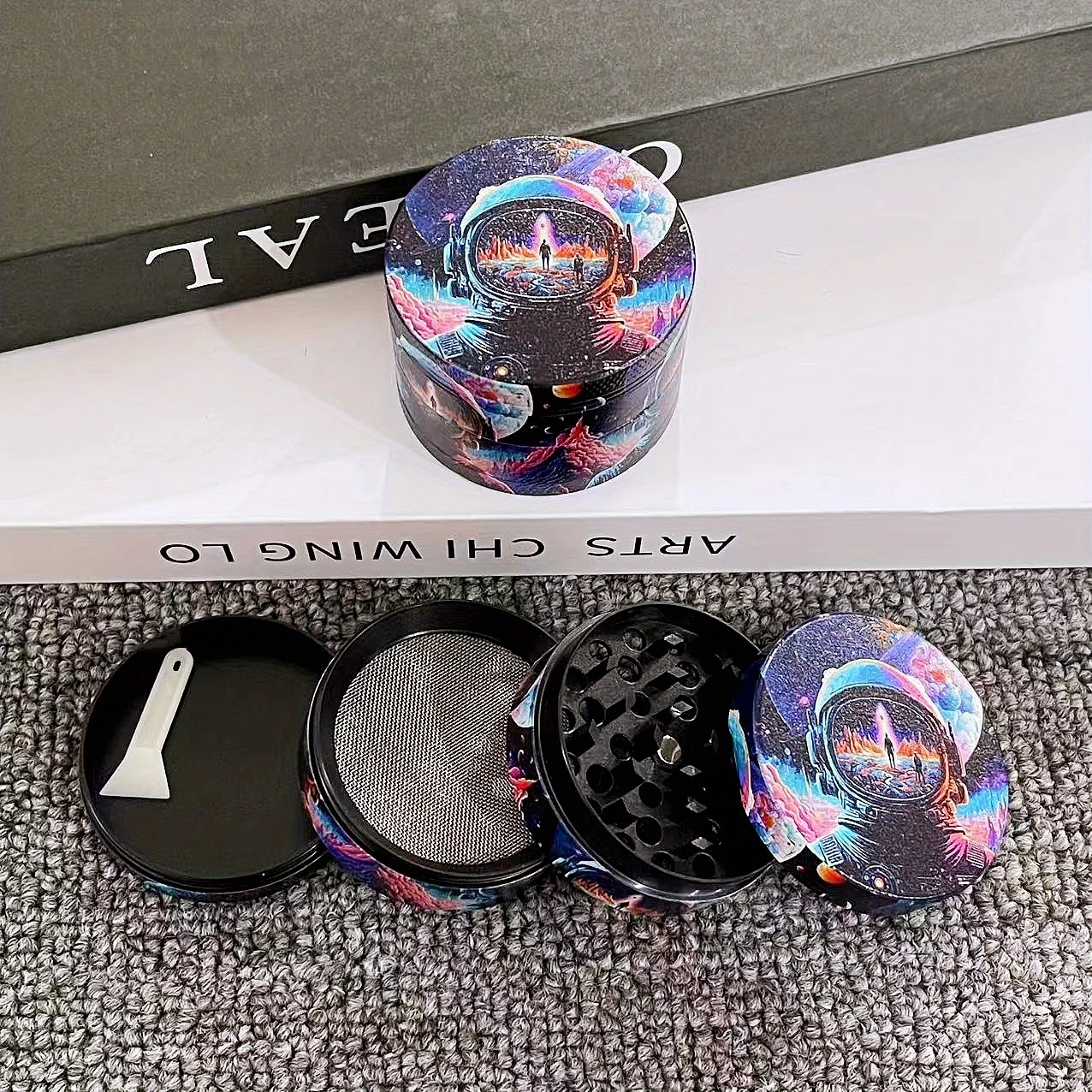 Molinillo de hierbas de astronauta de 2/2, 5 pulgadas, molinillo de especias, pimienta, trituradora de Metal, mortero de sal, tabaco, molinillo de hierba cruda, accesorios para cigarrillos