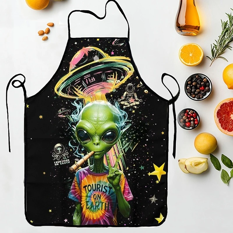 Space Alien Apron 1pc, Lightweight & Sturdy, Multi-Purpose Kitchen Work Apron