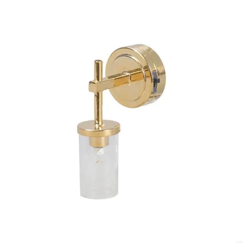 

Miniature LED Wall Lamp For 1/12 Dollhouses Seamless Mounting Design And Clear Cover Sconce P31B