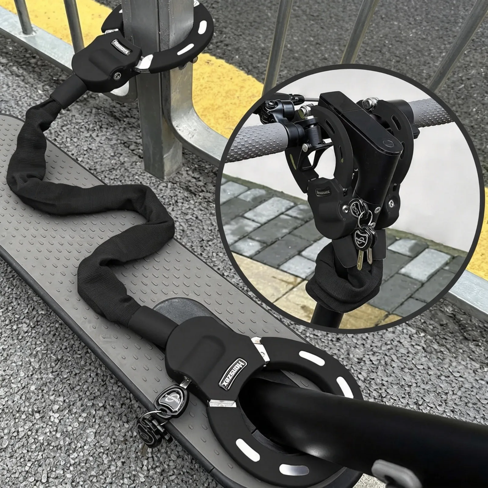 Antivol pour vélo et trottinette électrique avec clé, câble en acier, chaîne, menottes, haute sécurité, antivol, accessoires de cyclisme