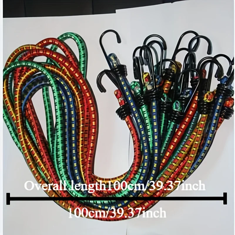 1pc - 1 Meter Car Trunk Double Hook Binding Elastic Rope -Non-Slip Cargo Straps for SUV/Car/Motorcycle Universal Rear Seat