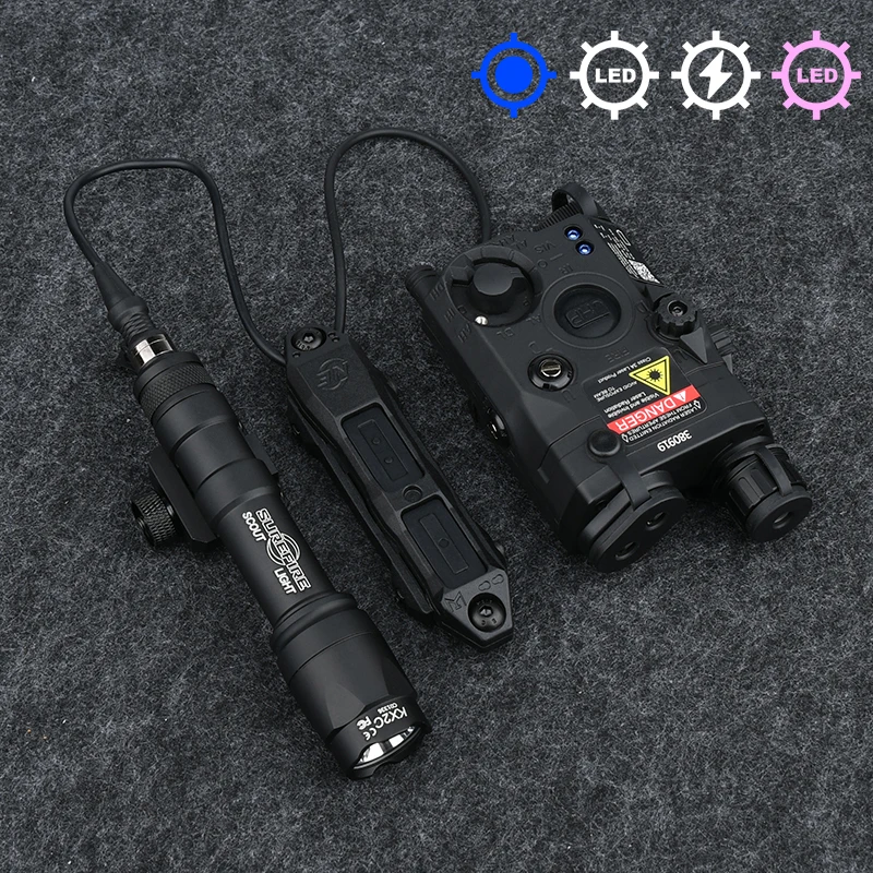 NONE Taktische Surefire M300A M600C Taschenlampe M300 M600 Nylon PEQ 15 Batterie box Dual Control Schalter Fit 20 MM Schiene 9