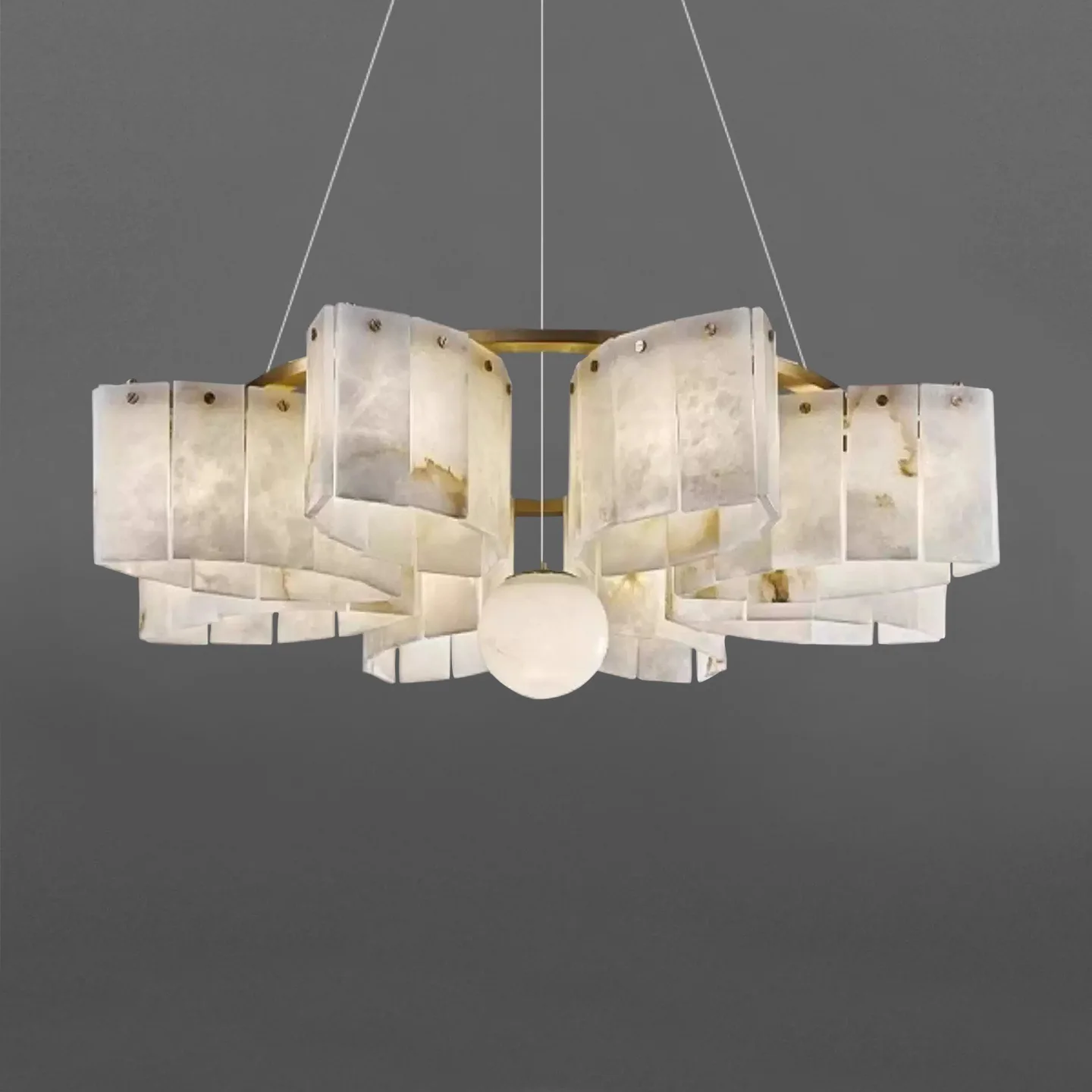 Nordic Designer Villa Living Room Alabaster Pendant Light Hotel Dining Room Customizable Engineering Pendant Lamp