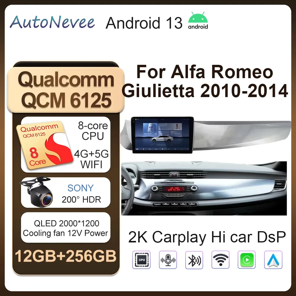 

Для Alfa Romeo Giulietta 2010 2011 2012 2013 2014 Android 13 мультимедийный плеер GPS навигация Φ Wifi BT No 2din DVD Автомобильный