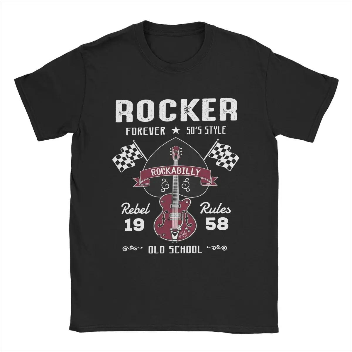 Summer Men Rockabilly 1950s Vintage Rockers T Shirts Apparel Cafe Racer Retro Motorcyle Rider Cotton T-shirt