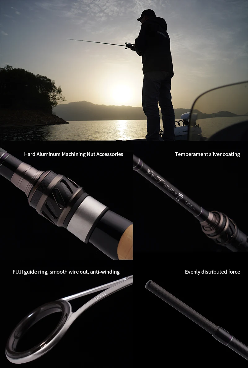 PURELURE RUIXT Bass-Angelrute 1,95m-2,04m L-MH mit Fuji-Führungsringen, Toray 33T+40T Carbon-Geweberute, Optionen: 1,98m, 2,01m erhältlich – Detail 8