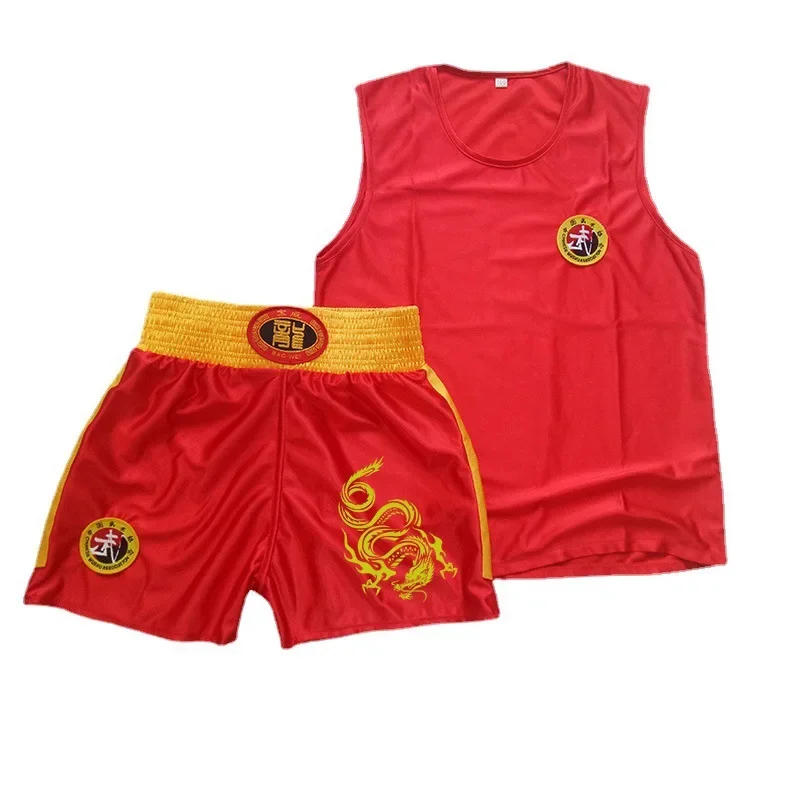 Summer Short Sleeved Fighting Sanda Suit Shorts Boxing Muay Thai Adult and Children\'s Martial Arts Performance Training Clothes