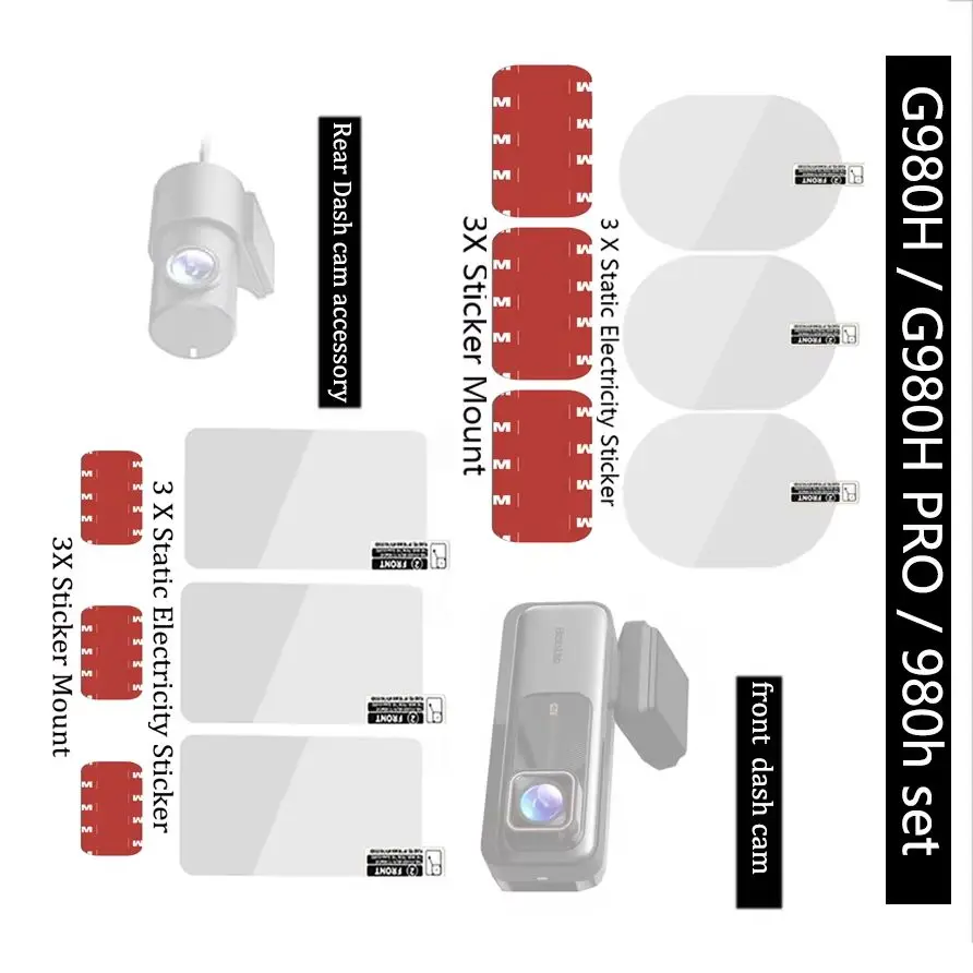 for botslab dash cam  Accessory Set Static Sticker Sticker For botslab Rear Dash cam Sticker 3pcs
