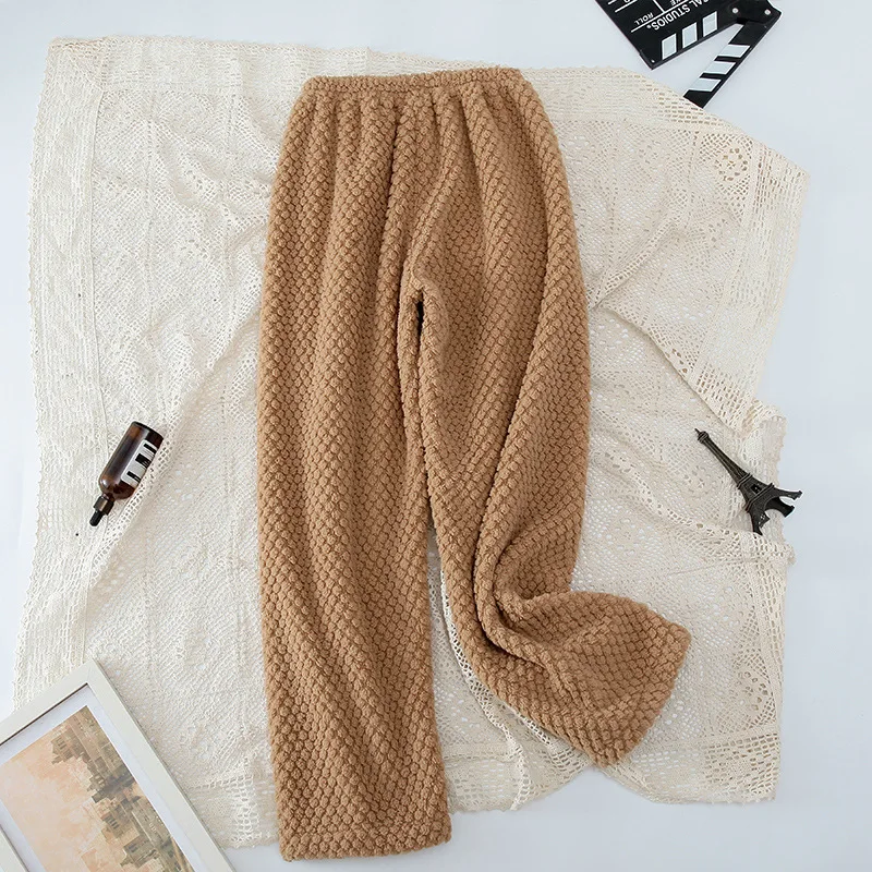 Thickened Warm Plus Size Pajama Pants Woman Autumn and Winter Trousers Flannel Pajama Trousers Female Sleeping Pants Home Girl