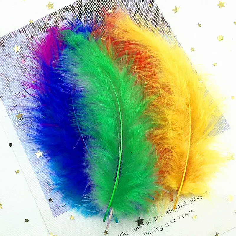 Marabou Turkey Feathers DIY Wedding Clothes Decoration Jewelry Making Sewing Accessory Natural Plumes for Crafts 10-15CM