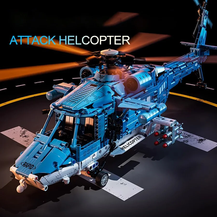 

Blue aircraft building blocks, blue armed helicopter building block decorations. Simple airplane building blocks, blue helicopte