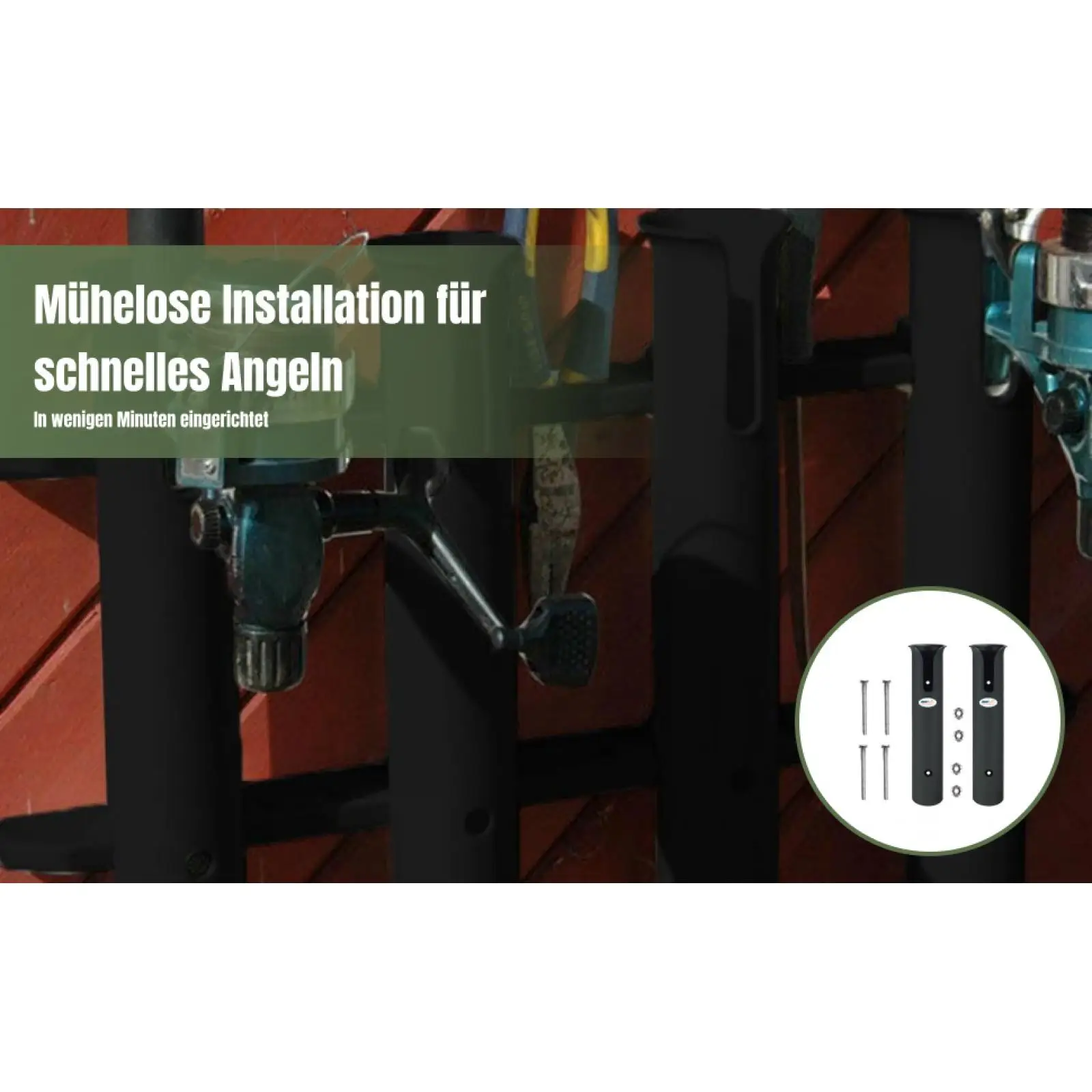 

Vertical Boat Rod Holder Plastic 2 Tube Rack for Fishing Rods Rest and Marine Storage on Boat