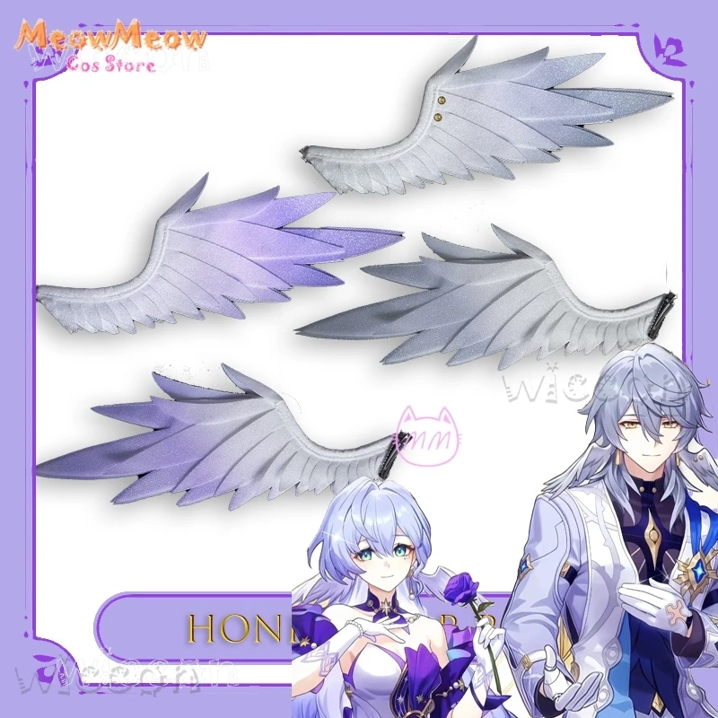 

Halloween Honkai Star Rail Robin Sunday Wing Headpiece Cosplay Accessory In Stock Hairpin Singer Adult Anime Cosplay Outfits