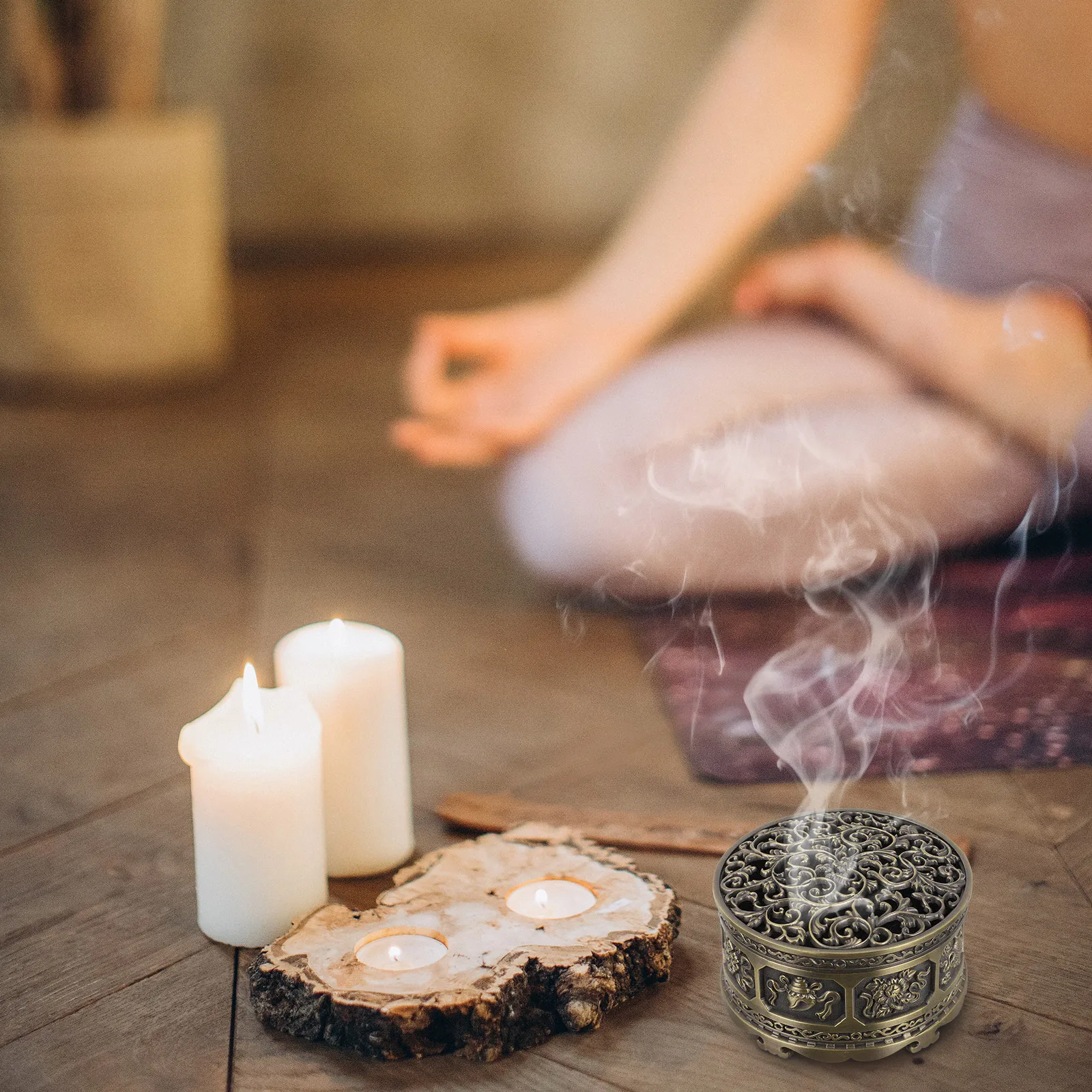 

Retro Incense Ceremony Fragrance Home Incense Burner Adornment Decor Zinc Alloy Censer Elegant Design Good Effect