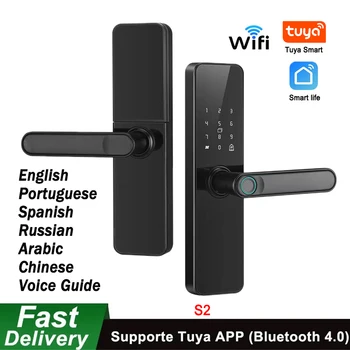 WiFi Smart Lock Smart Life APP Remote Unlock Auto Unlock Fingerprint Door Lock with Built-in Wi-Fi for Front Door