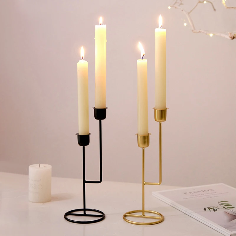 Candlestick Holder Tall Metal Candle Holders Black Taper Candle Holder Home Decor for Bedroom Living Room Kitchen