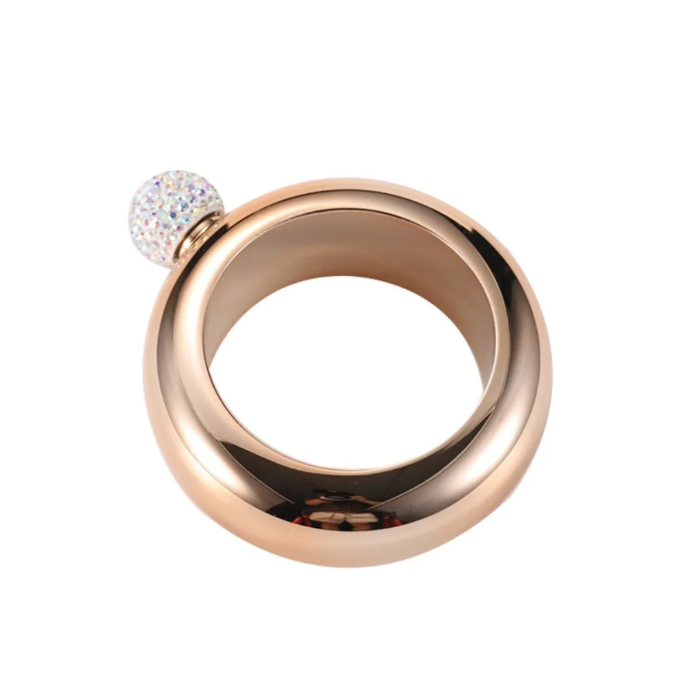 Flask Bracelet Bangle Flask Creative Stainless 304 Steeland Hip Flask For Women 3.5 oz Rhinestones Lid