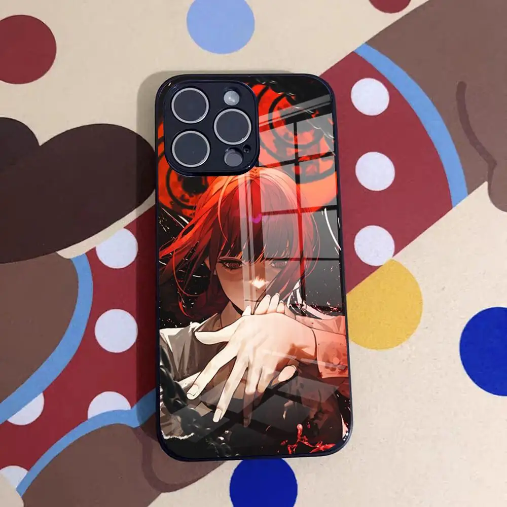 Control Devil Makima Handyhülle für IPhone 17 Pro Max 16 15 14 Pro Max 13 11 X Xs Xr 8 7Plus Glasabdeckung