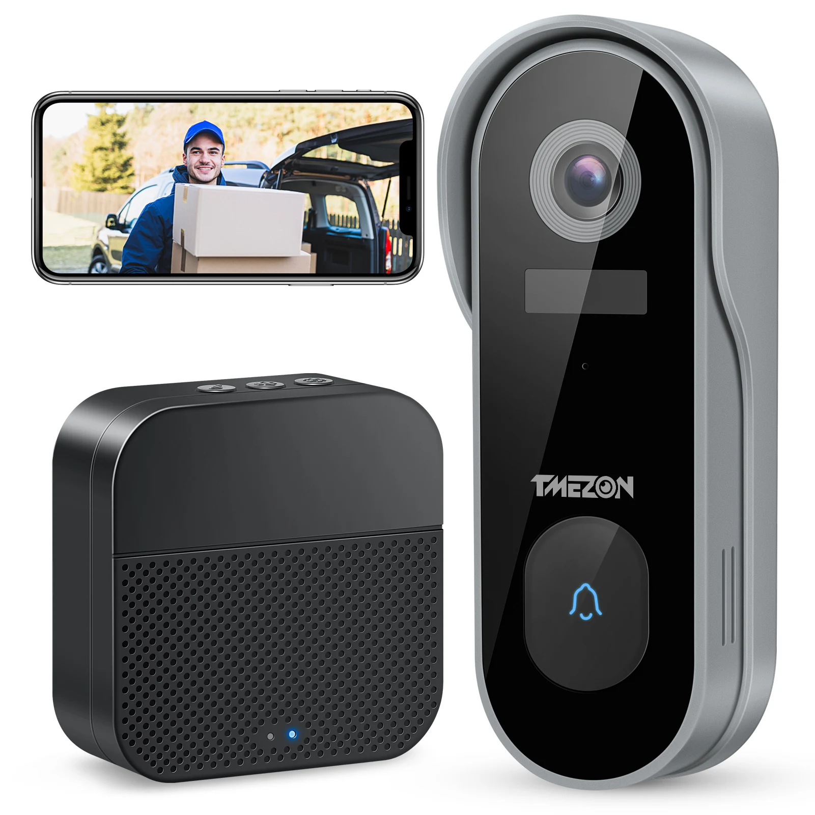 TMEZON-visiophone intelligent CloudEdge, sonnette vidéo Wifi 1080P, interphone vidéo IP intelligent tendance, alarme IR, caméra de sécurité sans fil