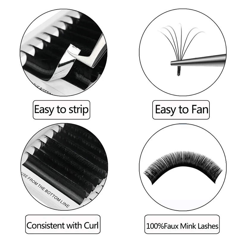 ZORAFINA-Individual Natural Eyelash Extension, Artificial Fake False Eyelash, 16 Rows, Soft Mater, C, D, DD