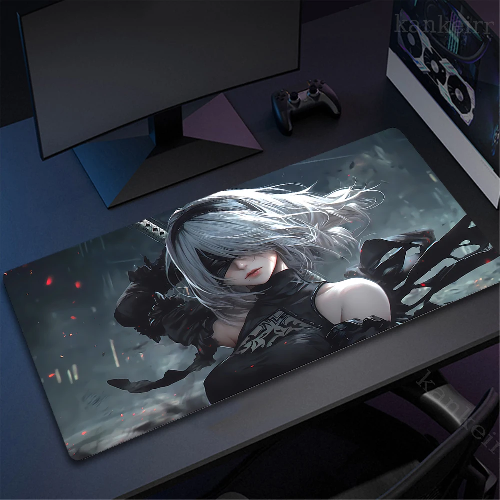 Anime Girl Nier Automata 2B Laptop Mouse Mat 90x40CM Keyboard Table Mats XXL Gaming Mousepads Kawaii Rubber Non-Slip Big Deskmat