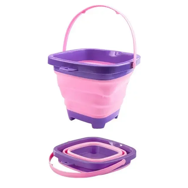 Children\'s Beach Toy Set Collapsible Bucket Sand Digging Toy Baby Summer Beach Accessories Children\'s Water Game Storage Tool