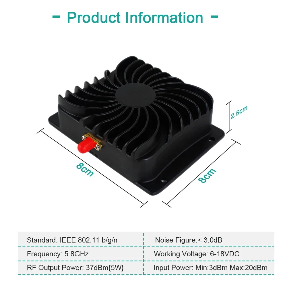 EE1 EDUP EP-AB013 5.8GHz 802.11b/g/n Bi-Directional Power Wifi Amplifier Wifi Booster