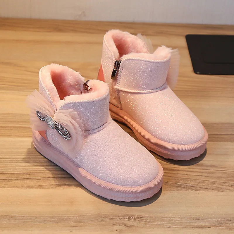 Girl Snow Boot Children Shoe Autumn  Winter Plush Thick Snow Cotton Boot Anti Slip Children Cotton Shoe Winter Kid Casual Shoes